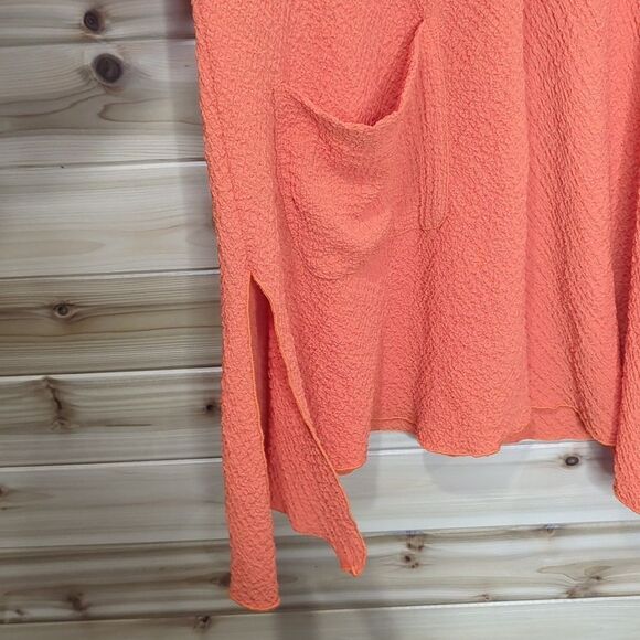 IC Connie K Top Womens Medium Orange Textured Blouse Art to Wear Colorful - Picture 4 of 9